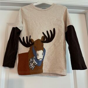 Boys Embroidered Moose Layered Top